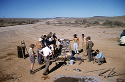 Building the cairn, 1961